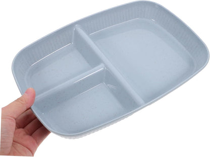 Portion Control Plate Divided Dinner Tray Three Compartment Food Serving Plate for Home Commercial Use Easy to Clean Snack Tray for Meal Prep Catering
