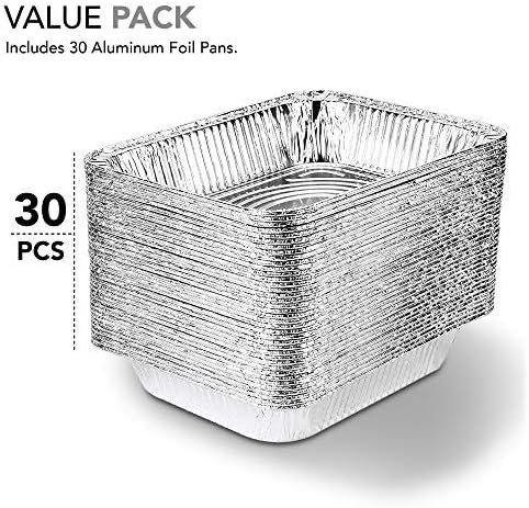Stock Your Home 9x13 Aluminum Trays with Lids (10 Pack) – Disposable Half Size Deep Pans for Cooking, Storage, BBQ, Grilling, Catering