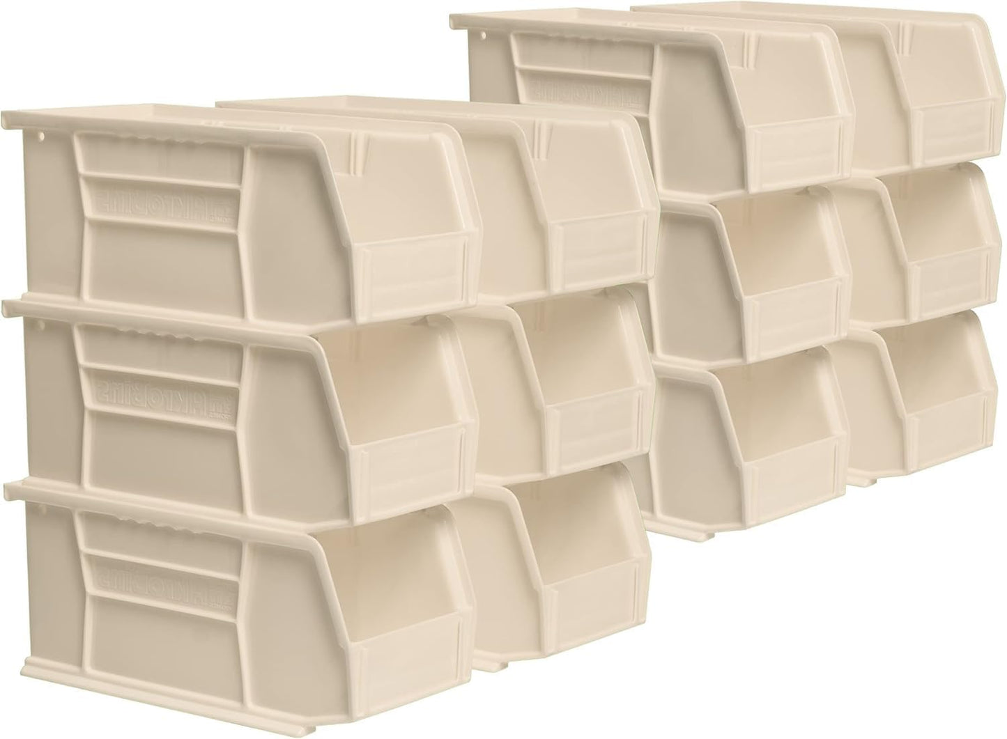 Akro-Mils 30230 AkroBins Plastic Storage Bins, Space-Saving Stackable Bins for Garage, Pantry, Craft Organization, 10.5 "L x 5.5 "W x 5"H, Blue, 12-Pack