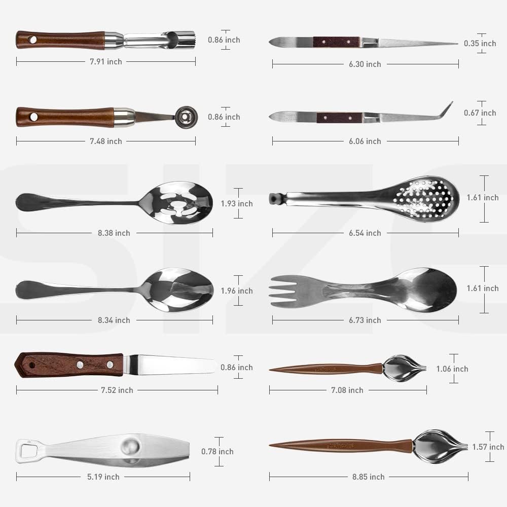 DUEBEL 13 Piece Professional Chef Culinary Plating Kit - Stainless Steel Culinary Plating Tool Set for Perfect Presentation