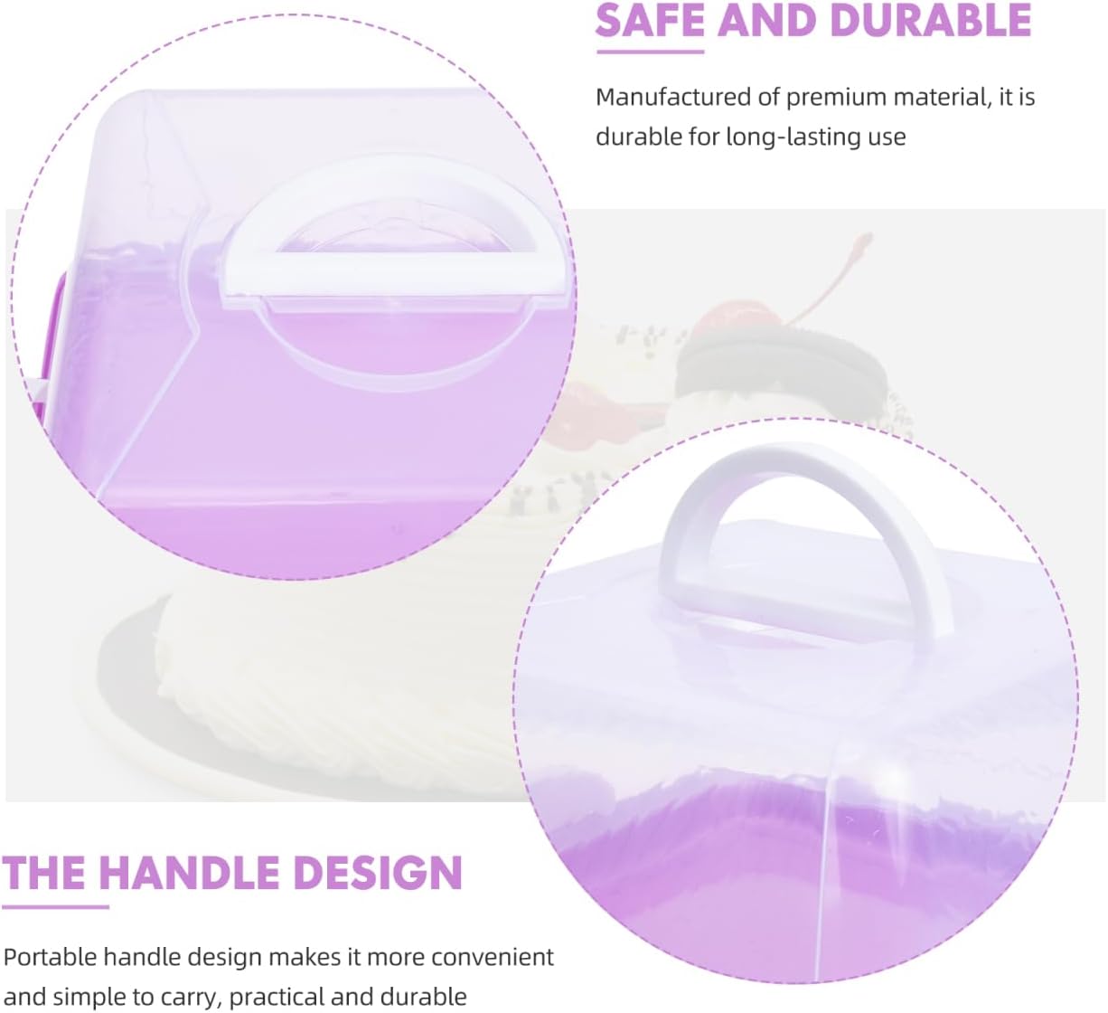 Cake Carrier with Lid and Handle Cake Stand Cupcakes Transport Storage Containers Holder Two Sided Base for Pies Cookies Muffin Pizza Nuts Fruit Dessert Christmas Presents Plastic Cover