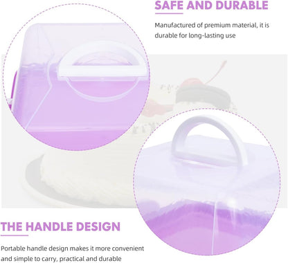 Cake Carrier with Lid and Handle Cake Stand Cupcakes Transport Storage Containers Holder Two Sided Base for Pies Cookies Muffin Pizza Nuts Fruit Dessert Christmas Presents Plastic Cover