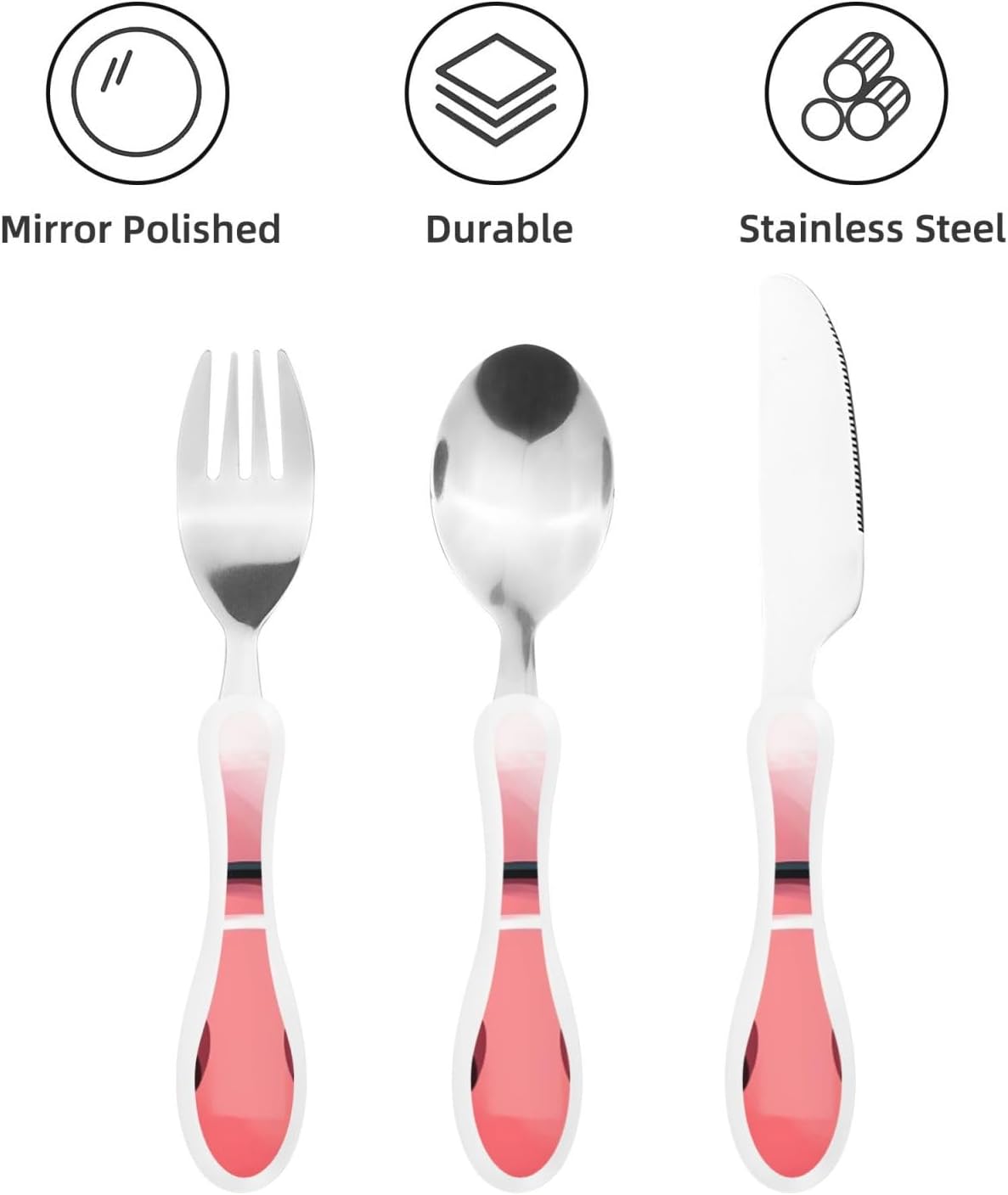3-Piece Kids Silverware Set With Storage Case, Stainless Steel Reusable Children Safe Knife Spoon Fork Set Cute Kittens Children Flatware Set For Kids Lunch Box