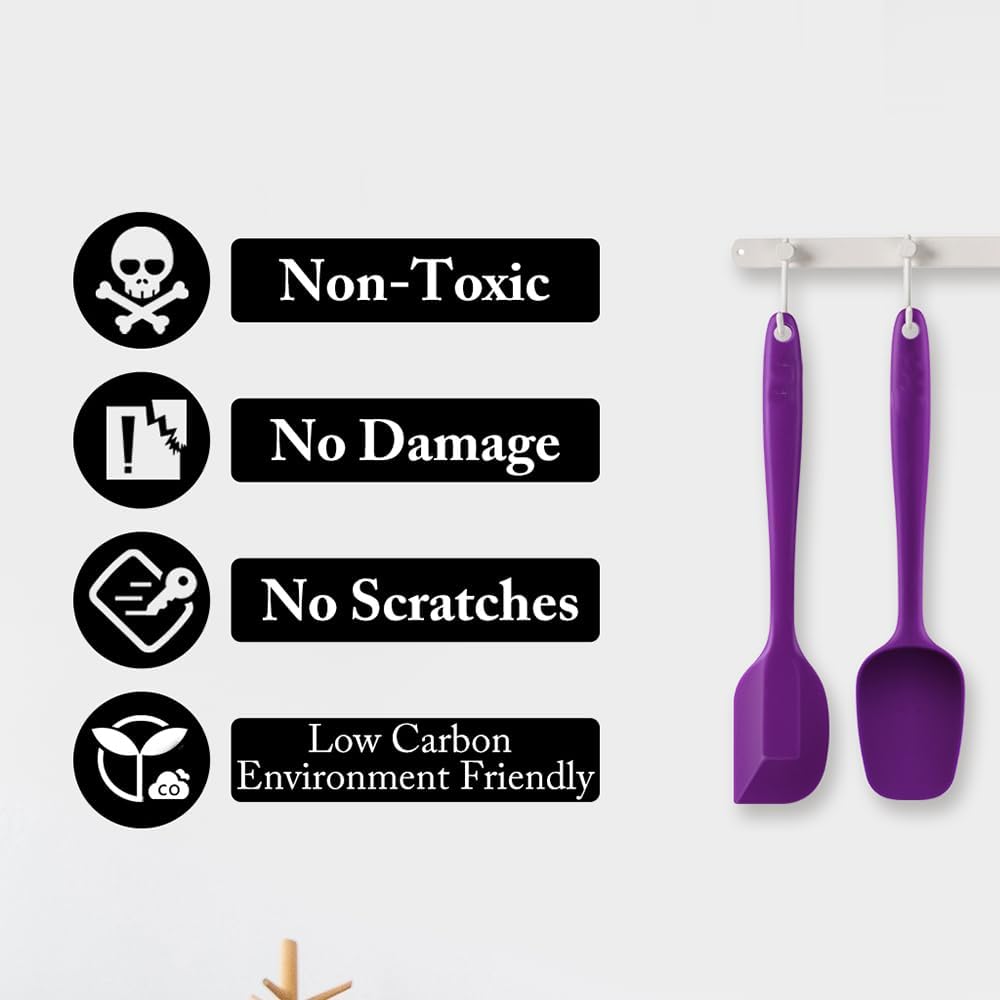 5-Pack Silicone Spatula Set – Heat-Resistant Baking, Cooking & Mixing Tools, Seamless Design, Non-Stick & Easy to Clean, Aqua Sky