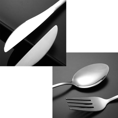 5PCS Portable Silverware Set with Case, Premium Stainless Steel Travel Camping Cutlery Set, Reusable Safe Flatware Sets for Lunch Box/Workplace/Students, Dinnerware with Carrying Case,Silver