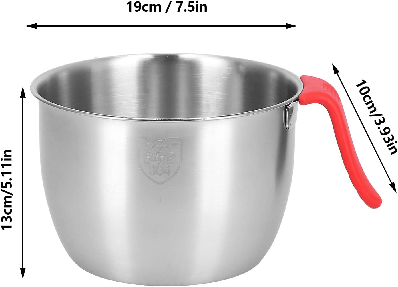Stainless Steel Mixing Bowl, Non Slip Mixing Bowls with Handle and Pour Spout for Kitchen Egg Whisking Salad Serving Baking Cooking (3600ML)
