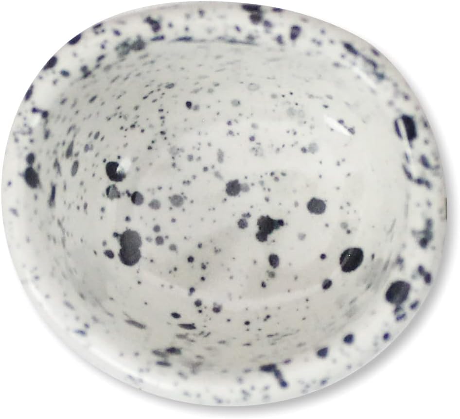 roro Ceramic Stoneware Mini Pinch Bowls Set of 6, Hand-Molded Artisanal Glossy Speckled White, Salt Pepper Spices and Seasoning - Cute and Elegant Kitchen Addition