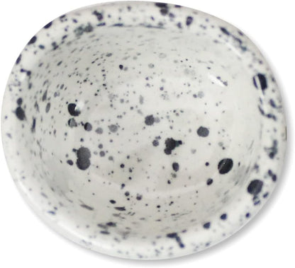 roro Ceramic Stoneware Mini Pinch Bowls Set of 6, Hand-Molded Artisanal Glossy Speckled White, Salt Pepper Spices and Seasoning - Cute and Elegant Kitchen Addition