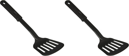 Winco Nylon Slotted Spatula, Black Medium, 12-3/4"