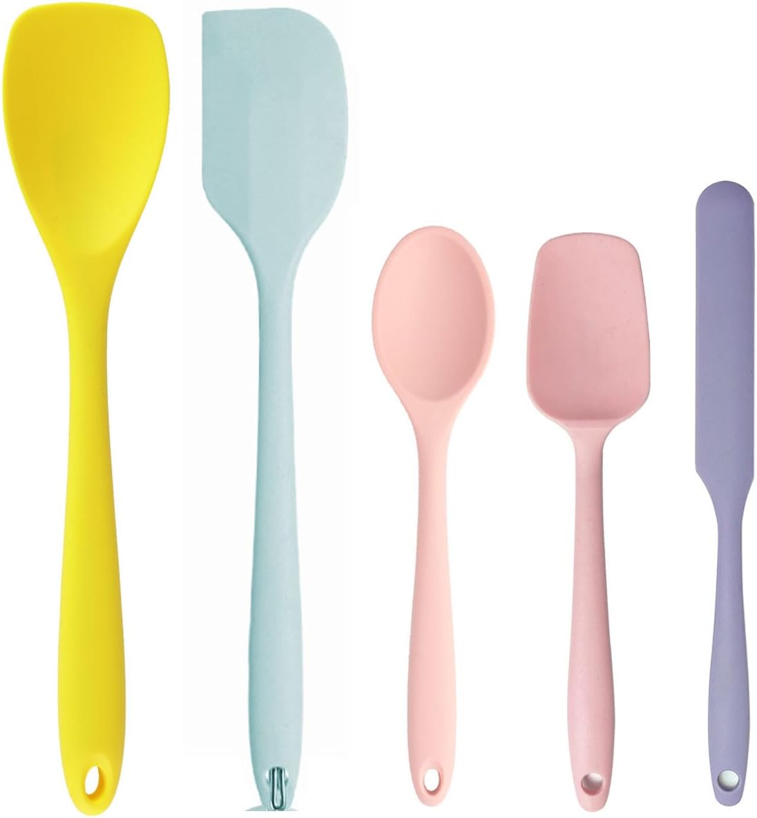 4 PCS Silicone Spatula,Rubber Spatula with Stainless Steel Core11 Inch Non-scratch Baking Cooking 8Inch Spatula Set Flexible Heat Resistant (Black)