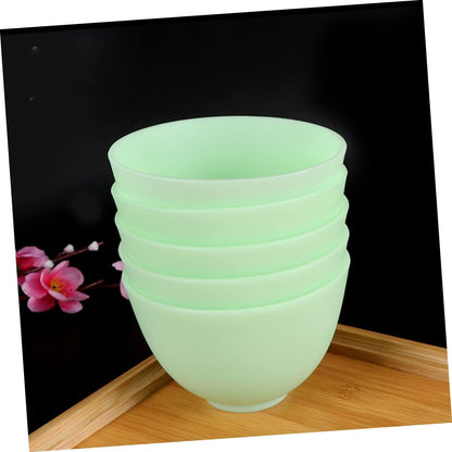 Didiseaon Odorless Anti-drop Silicone Mixing Bowl for Facial Masks Cooking Flexible Microwave Dishwasher Safe for Ingredients Sauces Medium Green