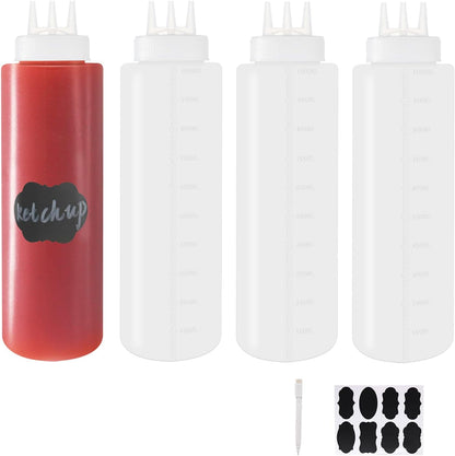 32 oz / 1000 ml Plastic Squeeze Bottles 3-Hole