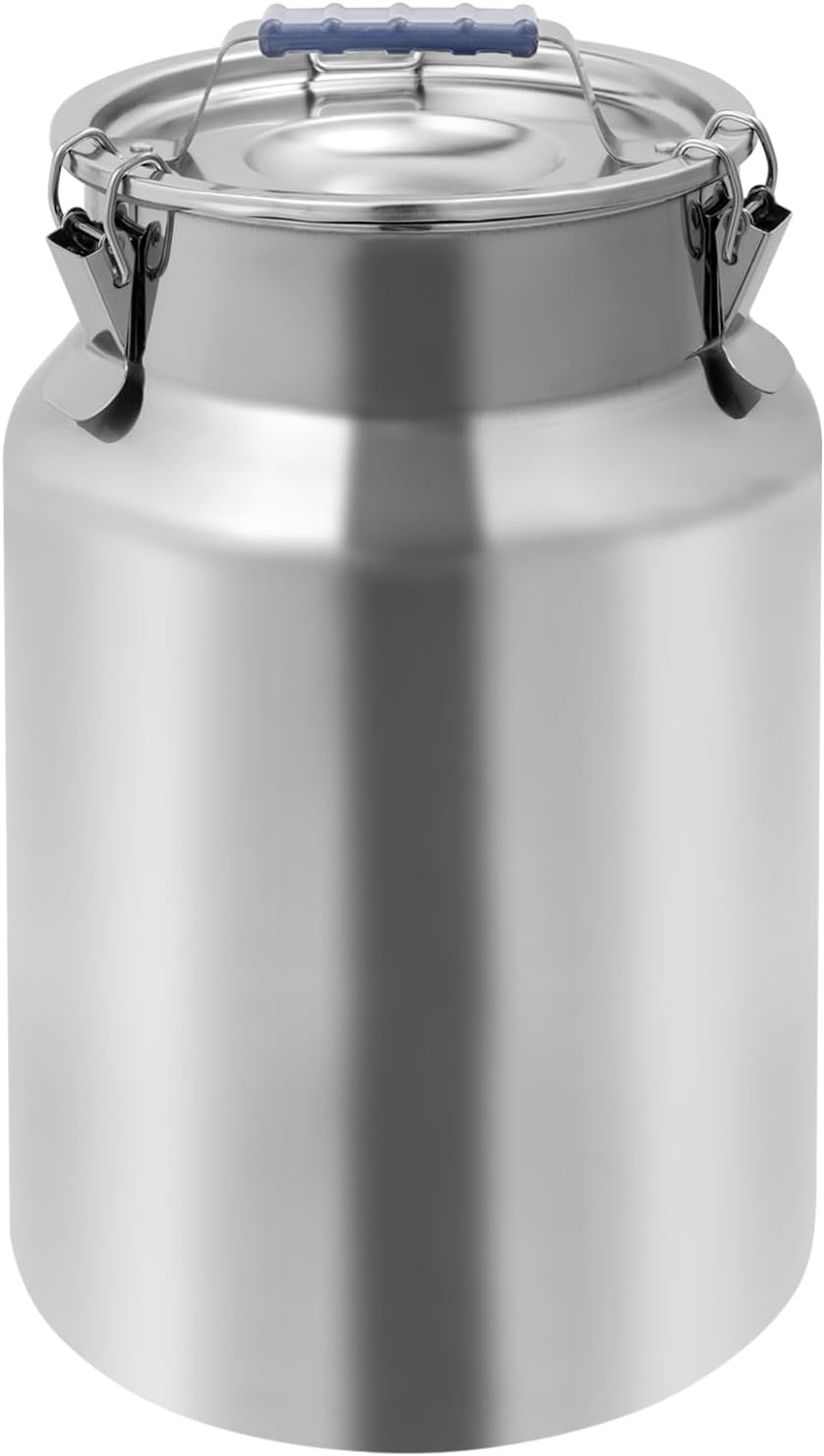 Sealed Rice Storage Container, 12L/3gal Stainless Steel Kitchen Food Storage Bin with Lids Locking Clamp, Airtight Canisters Container for Flour Rice Cereal Grain Coffee Bean (Red)