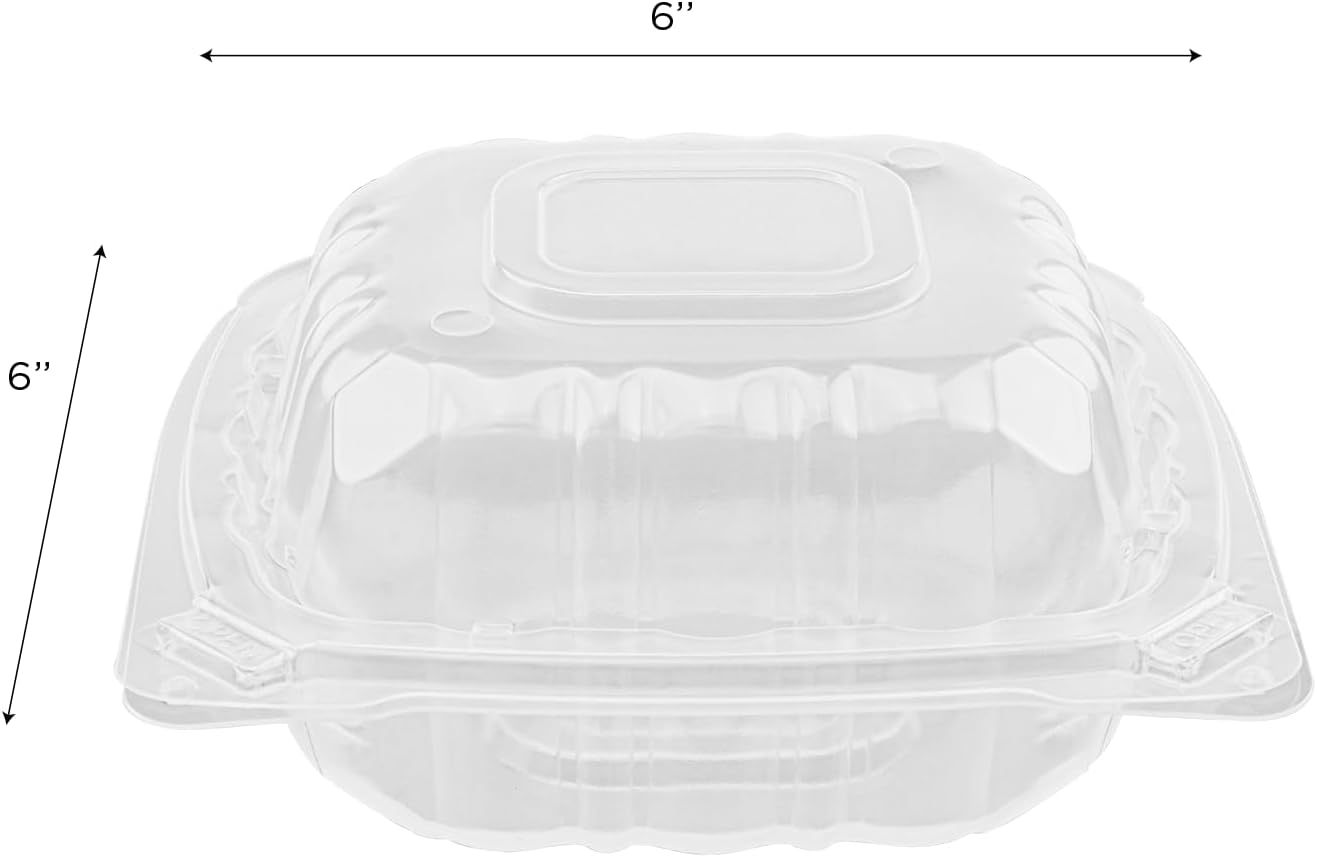Karat FP-HC99PP-3CU 9"X 9" PP Hinged Containers 3 Compartment - (Case of 200)