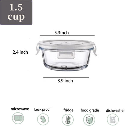 16oz Square Glass Food Storage Containers With Lids, 2 Cup Square Glass Food Containers With Lids, BPA free Small Meal Prep Bowls for leftovers, Dishwasher, Freezer Safe (8Pack)