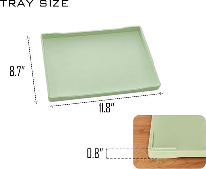 White Serving Tray (13.5 x 9.6 inch) for Serving Accessory, Elegant & Stackable Plastic Tray for Spa, Coffee, Drinks, Tea, Bar, Party, Seasoning, Perfume and Display Use.
