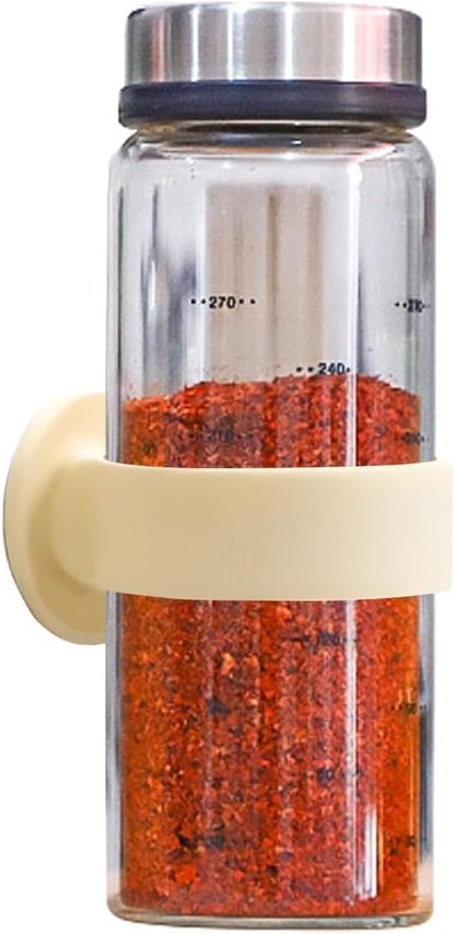 Wall-Mounted Sauce Holder, 20cm PP Bottle Dispenser Stand for Cooking, Condiments, Kitchen, Pantry, Home