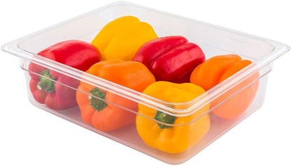 Restaurantware-2.5 Inch Deep Food Pans, 1 1/6 Size Commercial Food Storage Container - Freezable, Break-Resistant, Clear Plastic Cold Pans, Dishwashable, For Kitchens, Restaurants, Or Cafeterias
