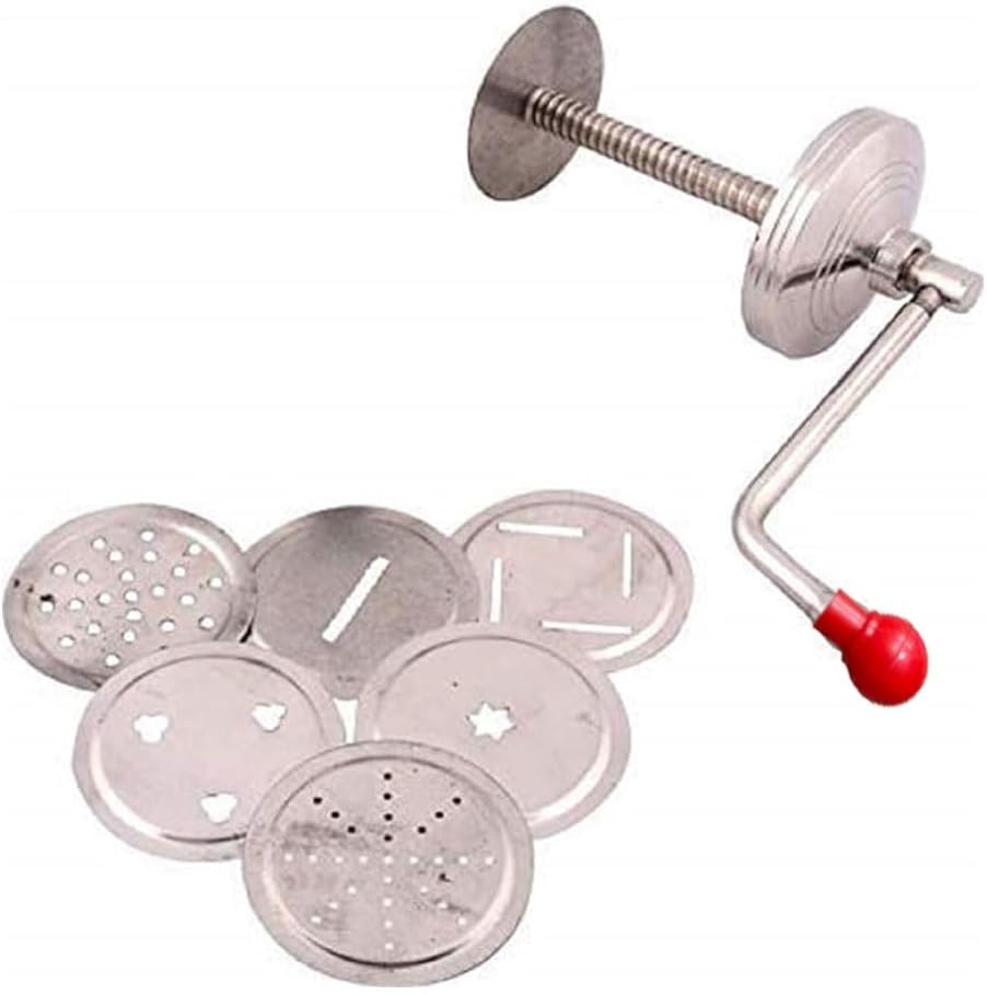 Stainless Steel Sev Maker and Sancha, Manual Pasta Maker, Silver Color