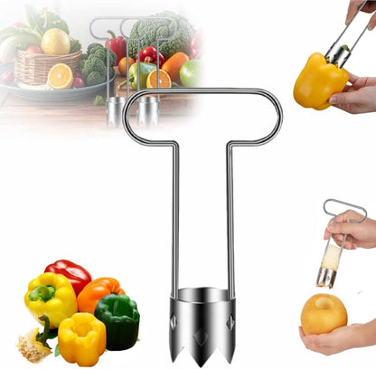 OFY ONLY FOR YOU Red Bell Pepper Seed Corer, Stainless Steel Fruit & Vegetable Corer Tool