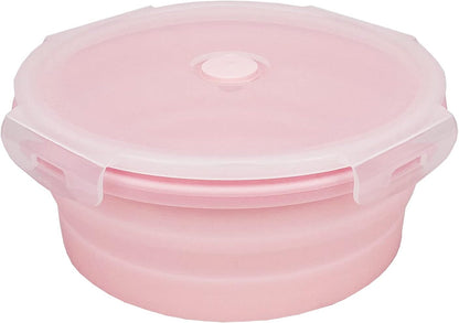 CARTINTS Silicone Collapsible Food Storage Containers-Prep/Storage Bowls with Lids - Set of 3 Square Silicone Lunch Containers - Microwave, Dishwasher and Freezer Safe (blue)