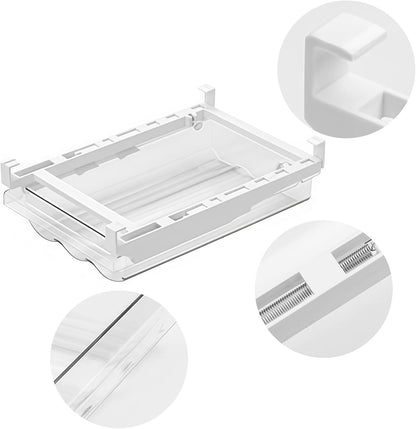 Refrigerator Organizers Storage Fridge Drawer - Pull Out Clear Storage Containers with Handle for Fruit,Deli,Cheese,Seafood,Plastic Organizer Bins Fit for Medium Refrigerator Shelf,Simple Use(2 Pack)