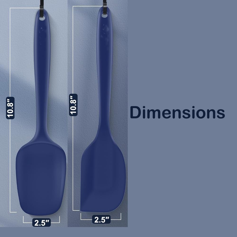 5-Pack Silicone Spatula Set – Heat-Resistant Baking, Cooking & Mixing Tools, Seamless Design, Non-Stick & Easy to Clean, Aqua Sky