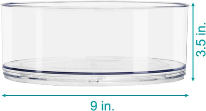 Sorbus 9 Inch Clear Lazy Susan Organizer Set, 2 Flat Turntable Organizer for Spice Organization for Cabinet, 1 Tall Lazy Susan for Kitchen, Home, Office, Closet, Classroom, Laundry Room Organization