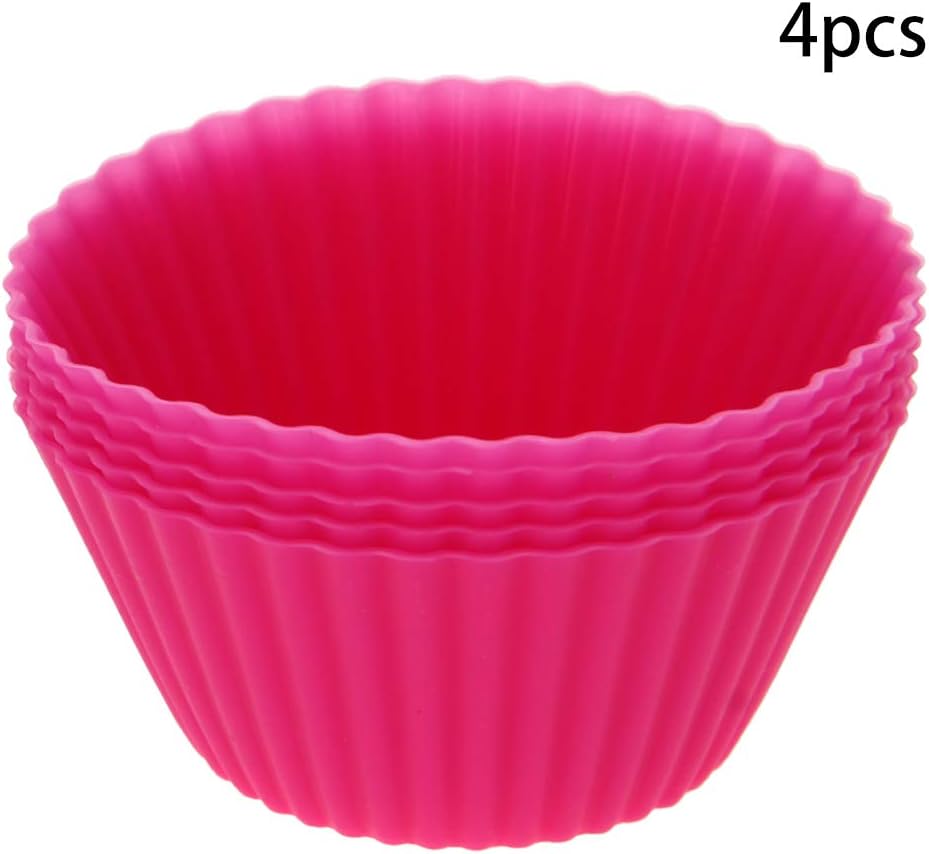 Utoolmart Silicone Cupcake Baking Cups,Reusable Silicone Baking Cups, Non-stick Cupcake Muffin Liners Cake Molds Set, Use As Lunch Box Dividers, 5 Pcs