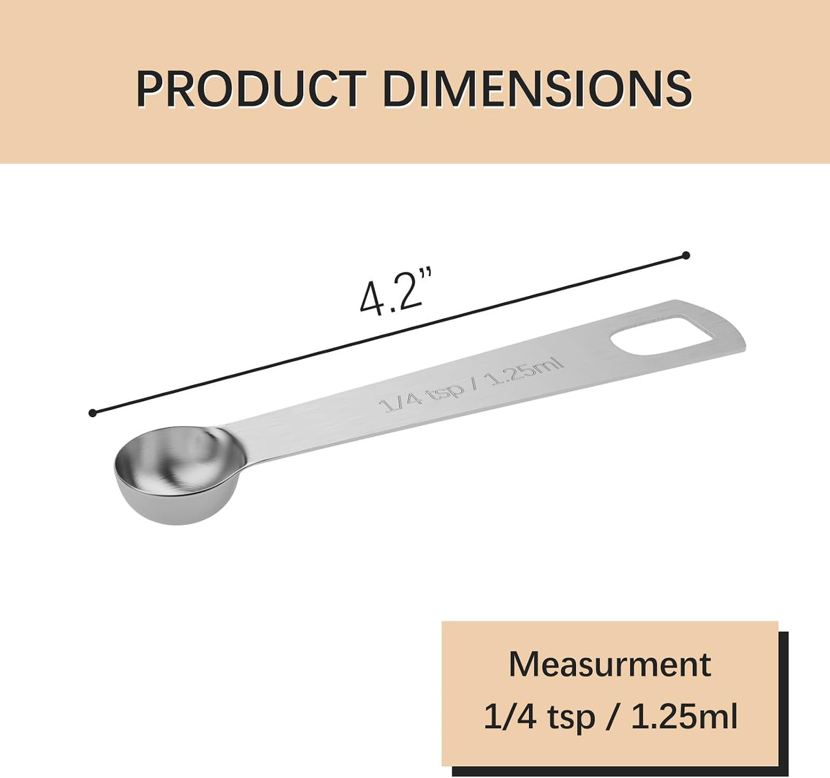 1tsp(1/3tbsp, 5ml) Measuring Spoon, Stainless Steel Teaspoon