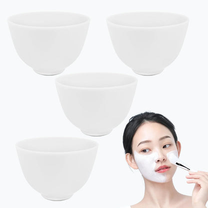 10 Piece Silicone Mixing Bowl Set, 3.93-Inch Microwaveable Silicone Bowls, Facial Bowls for Aestheticians, for Facial Masks, Mud Masks and Other Skin Care Products（White）