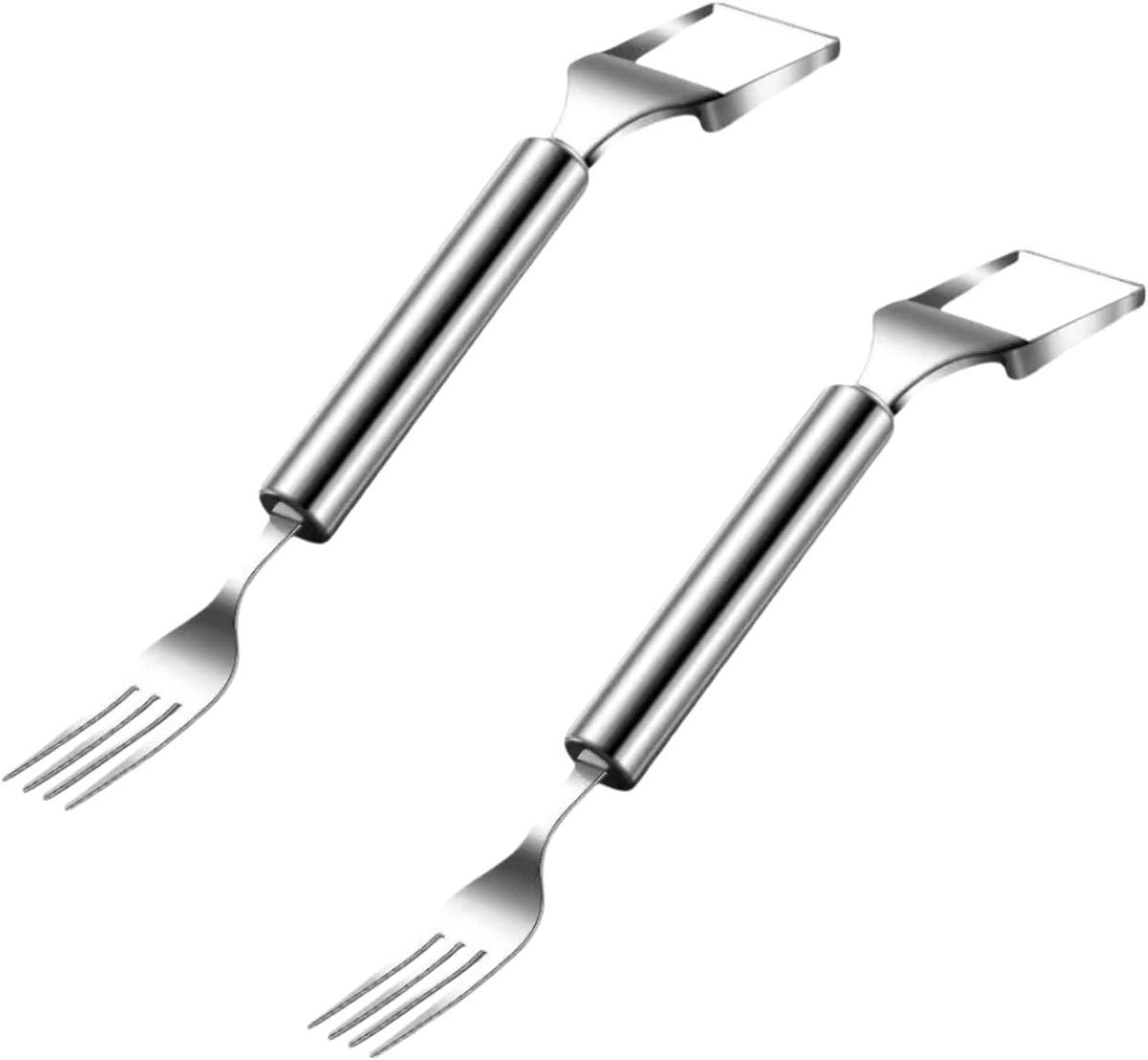 2026 New 2-in-1 Watermelon Fork Slicer Cutting Tool，2-Pack Stainless Steel Fruit Cutter Tool for Watermelon, Mango, Pitaya – Portable for Camping, Picnics, Home, Parties