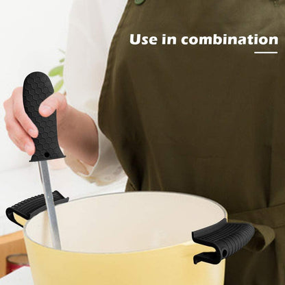 Silicone Hot Handle Holder, Heat Resistant Potholder Cookware Handle Cast Iron Skillets Handles Grip Covers for Cast Iron Skillet