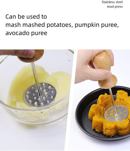Mini Avocado Masher,Mini Potato Mashers with Wood Handle (Cat' Paw A)