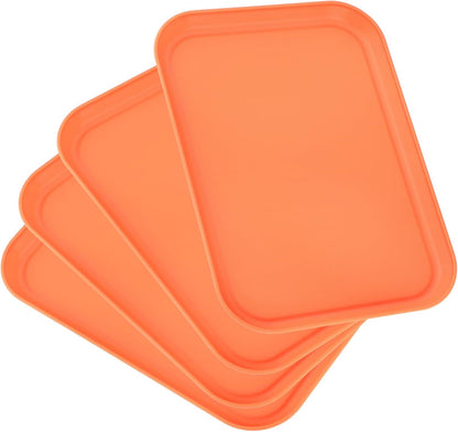 4 Pack Multicolo Plastic Serving Trays for Party Serving Food - Rectangular, 8.66 by 12 in, Heavy Duty Dessert Trays for Food Erving Platters for Party Tray Decor Veggie,Snack