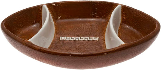 Boston International Chip and Dip Set, Super Bowl Football Party Ceramic Serving Bowls, 12 x 8-inches, Football Fever