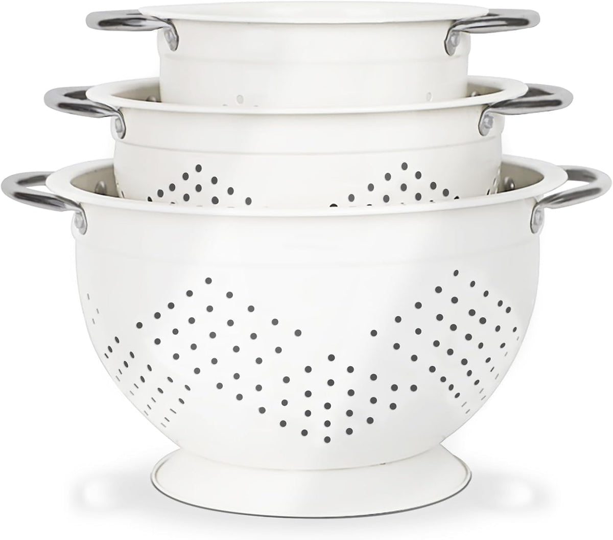 Colander Set for Kitchen, 1.5, 3, 5 Qt Food Strainers and Colanders