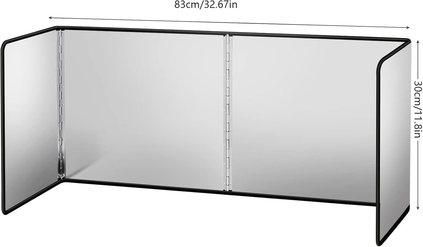 3 Sided Foldable Splatter Guard, Stainless Steel Grease Splatter Screen, Non-Stick Oil Splash Guard, Anti-Grease Cooking Shield, Heat-Resistant Stove Protector with Safe Edge, Easy to Clean (Medium)