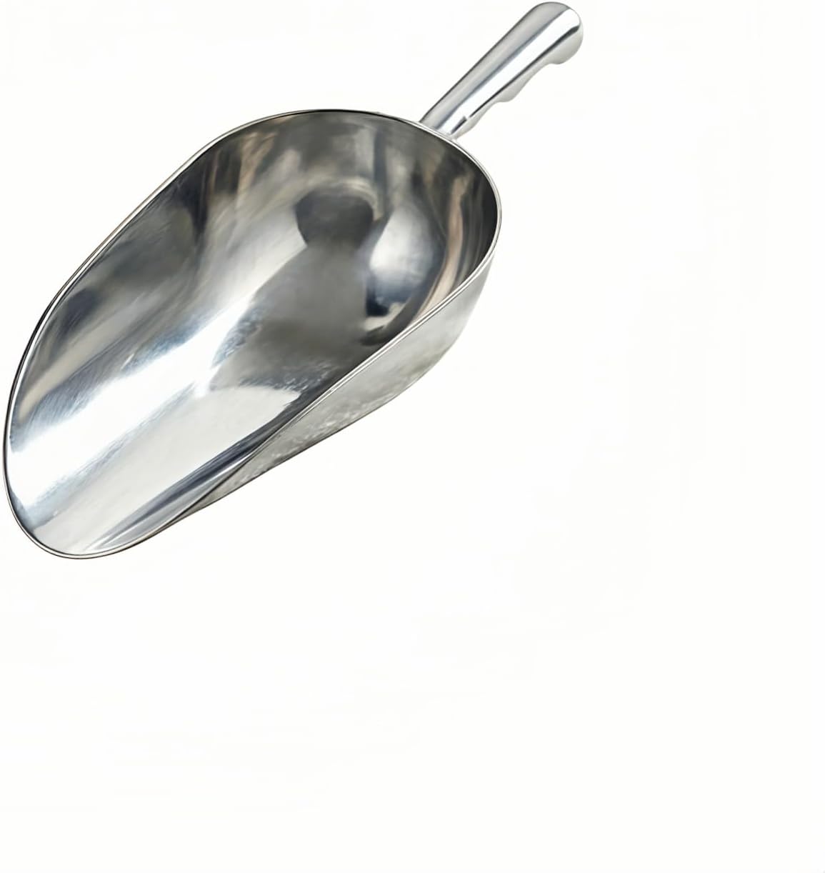 Cast Aluminum 5oz Utility Scoop, Round Bottom Multi-Purpose Ice Scooper with Finger Groove Handle,Food Grade Solid Conical Scoop for Ice Maker Flour Cereal Popcorn Pet Food