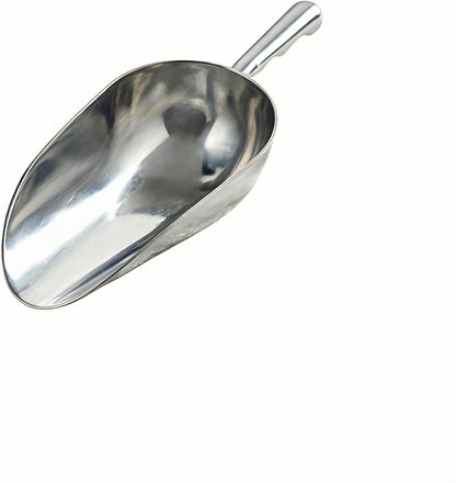 Cast Aluminum 5oz Utility Scoop, Round Bottom Multi-Purpose Ice Scooper with Finger Groove Handle,Food Grade Solid Conical Scoop for Ice Maker Flour Cereal Popcorn Pet Food