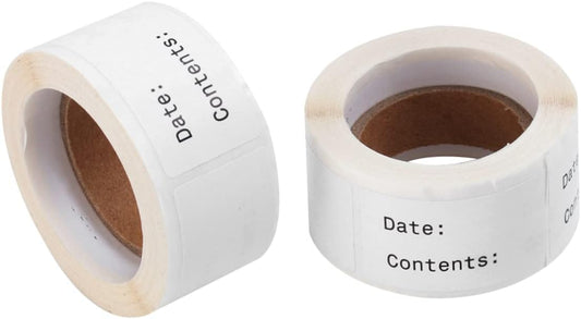 VILLCASE 2rolls Kitchen Food Date Stickers English Record Date Labels for Practical Organization Eco-Friendly Adhesive Index Tags for Food Containers Easy Peel and Stick