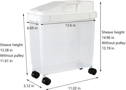 Rice Dispenser, Large Rice Container with Scale Measuring Cylinder, 2024 New Household Rice Storage Container with Time Scale, Cereal Dispenser Bucket, for Home Kitchen Pantry Organization