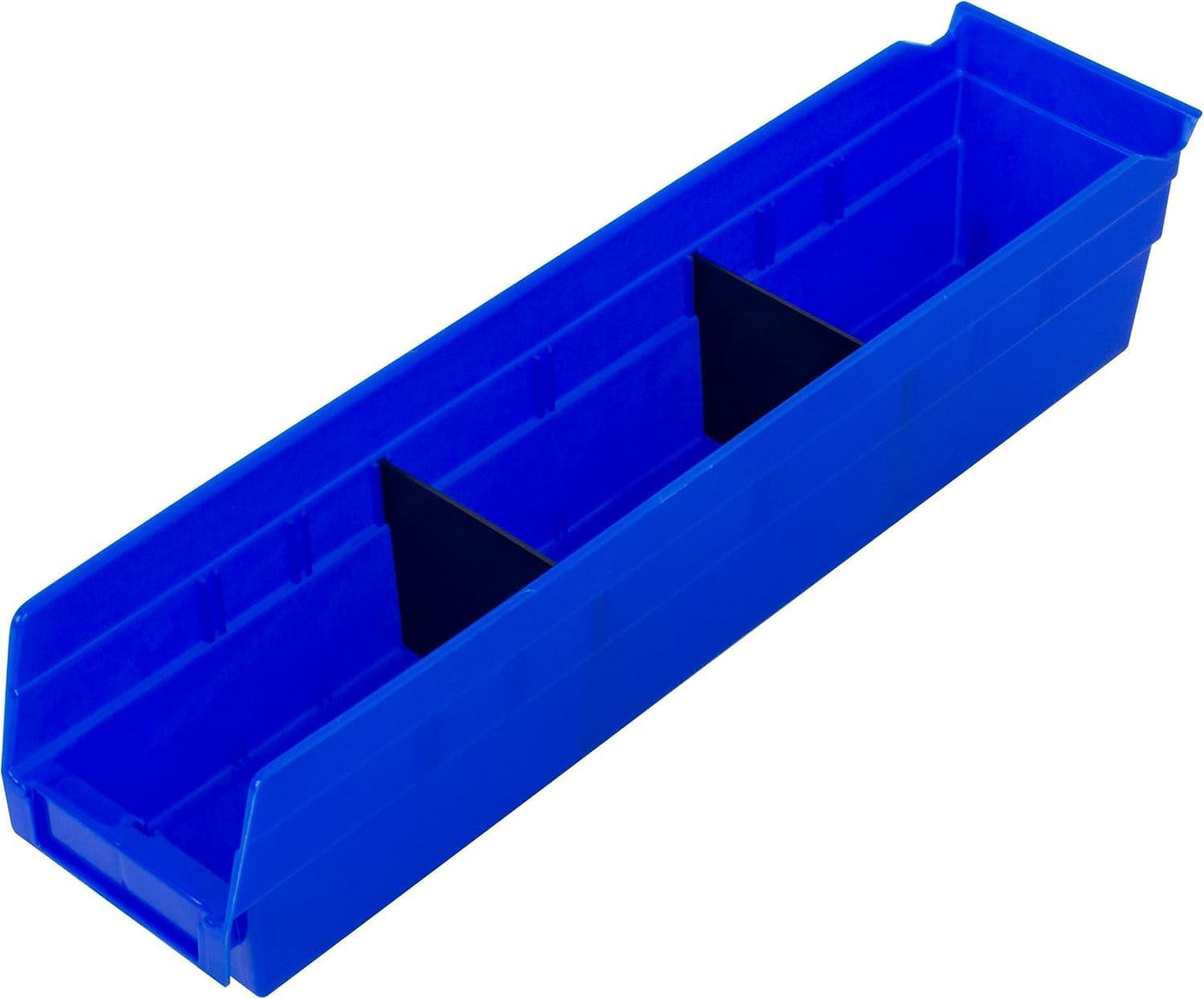 Akro-Mils 30128 Plastic Shelf Bins, Heavy Duty Storage Bins for Garage, Closet, and Drawer Organization, 457 x 102 x 102 Mm, Clear, 12 Count