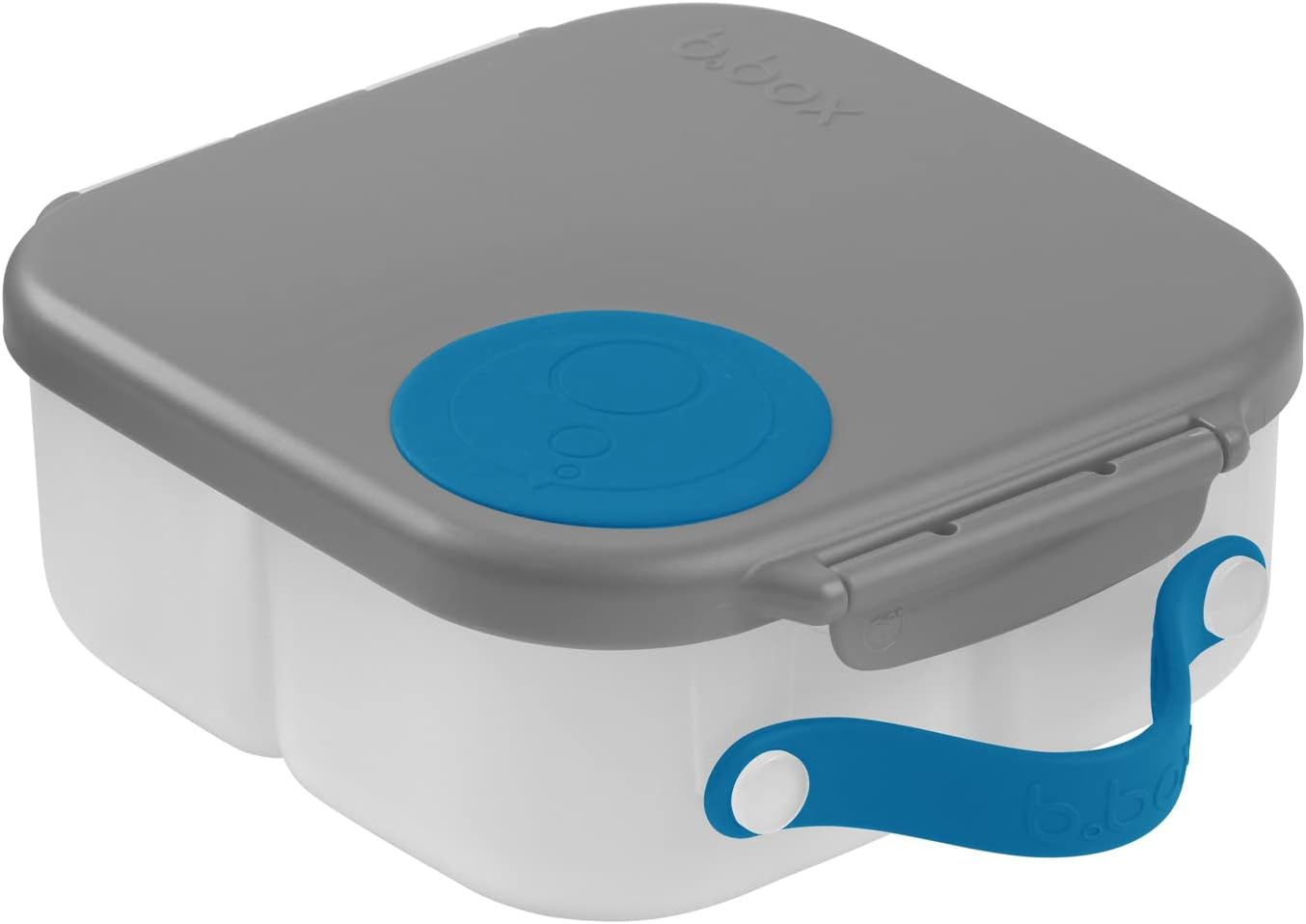 b.box Mini Lunch Box 2-Pack, Leak Proof Bento Box for Kids, 3 Compartment Snack Containers Ages 3+, Lunchbox for Daycare + School, Dishwasher Safe, BPA-Free, PFAS-Free, 4.25 Cup - Blue + Green