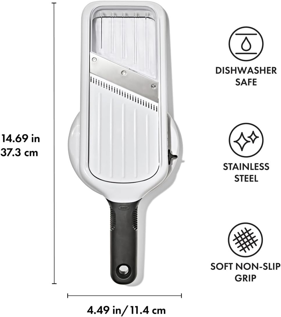OXO Good Grips Precision Handheld Mandoline, Mandoline Slicer, Adjustable Thickness Vegetable Slicer for Everyday Prep