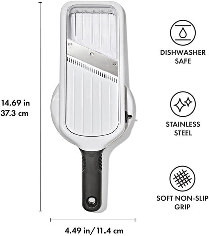 OXO Good Grips Precision Handheld Mandoline, Mandoline Slicer, Adjustable Thickness Vegetable Slicer for Everyday Prep