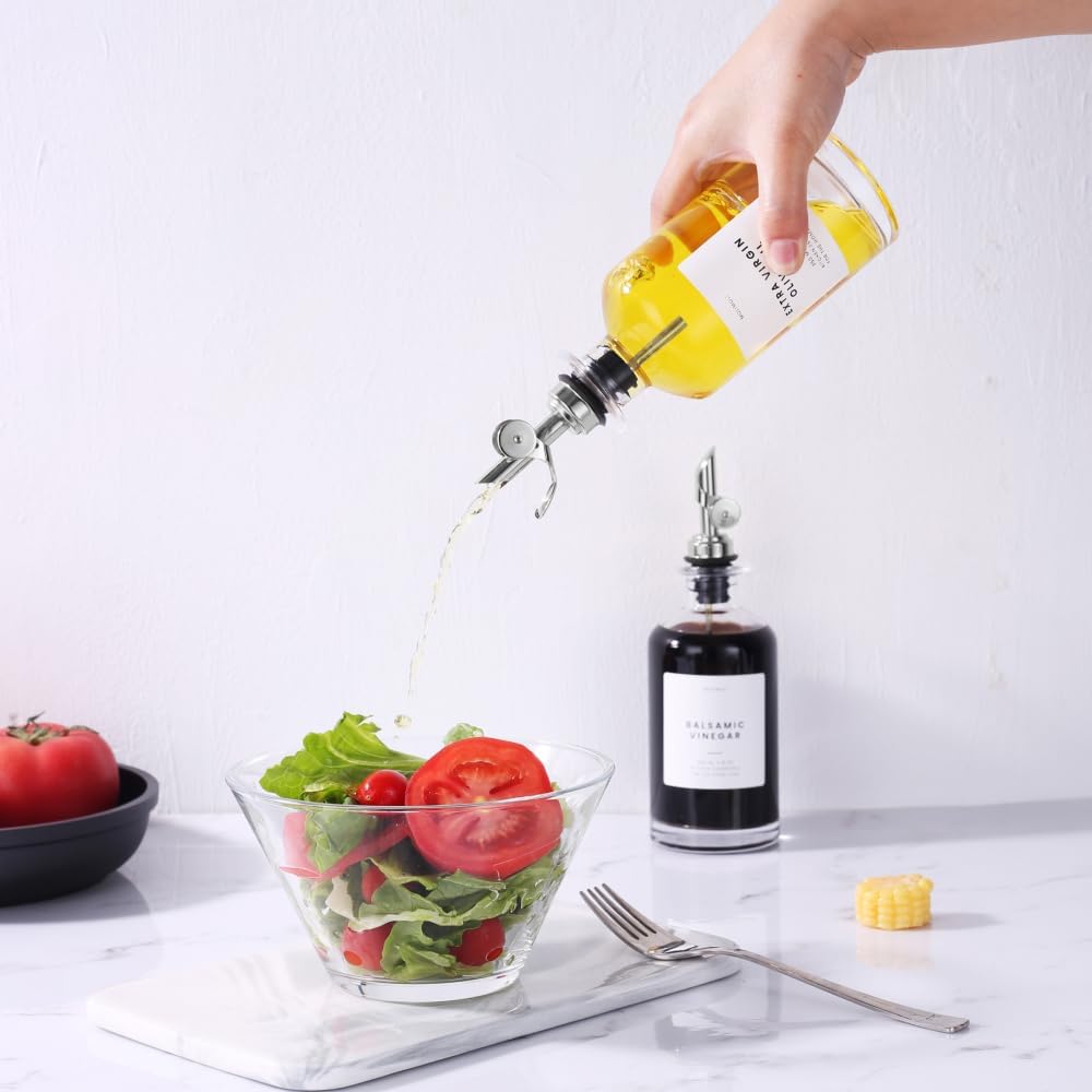 Molimoli - Premium Olive Oil Dispenser Bottles for Kitchen with Pourer - Oil and Vinegar Dispenser Set, Glass Dispenser for Kitchen, Dispenser Bottle of 350ml