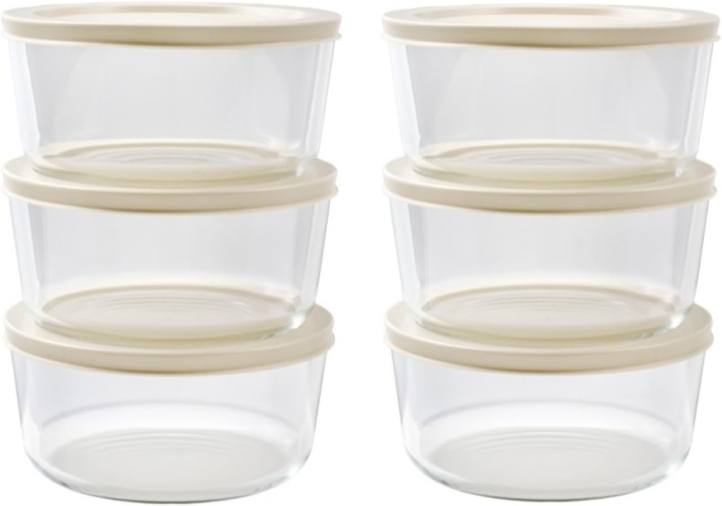 6-Piece Glass Food Storage Containers Set (3 Containers + 3 BPA-Free Lids) | 2-Cup, Leakproof | Microwave, Freezer, Oven & Dishwasher Safe | Ideal for Meal Prep & Pantry Organization, Pistachio