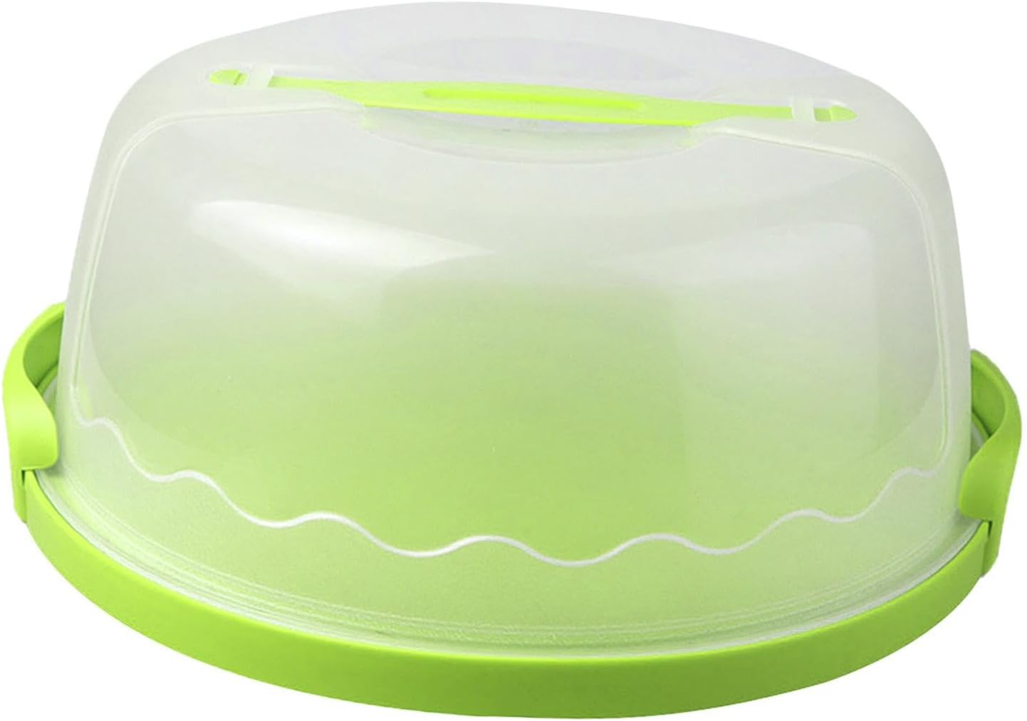 MagiDeal Cake Carrier,Cake Keeper Stand,Fits 10 inch Cake,Holds Pies,Round Cupcake Storage,with Lid and Handle,Cake Storage Container, green, 28.7cmx13cm