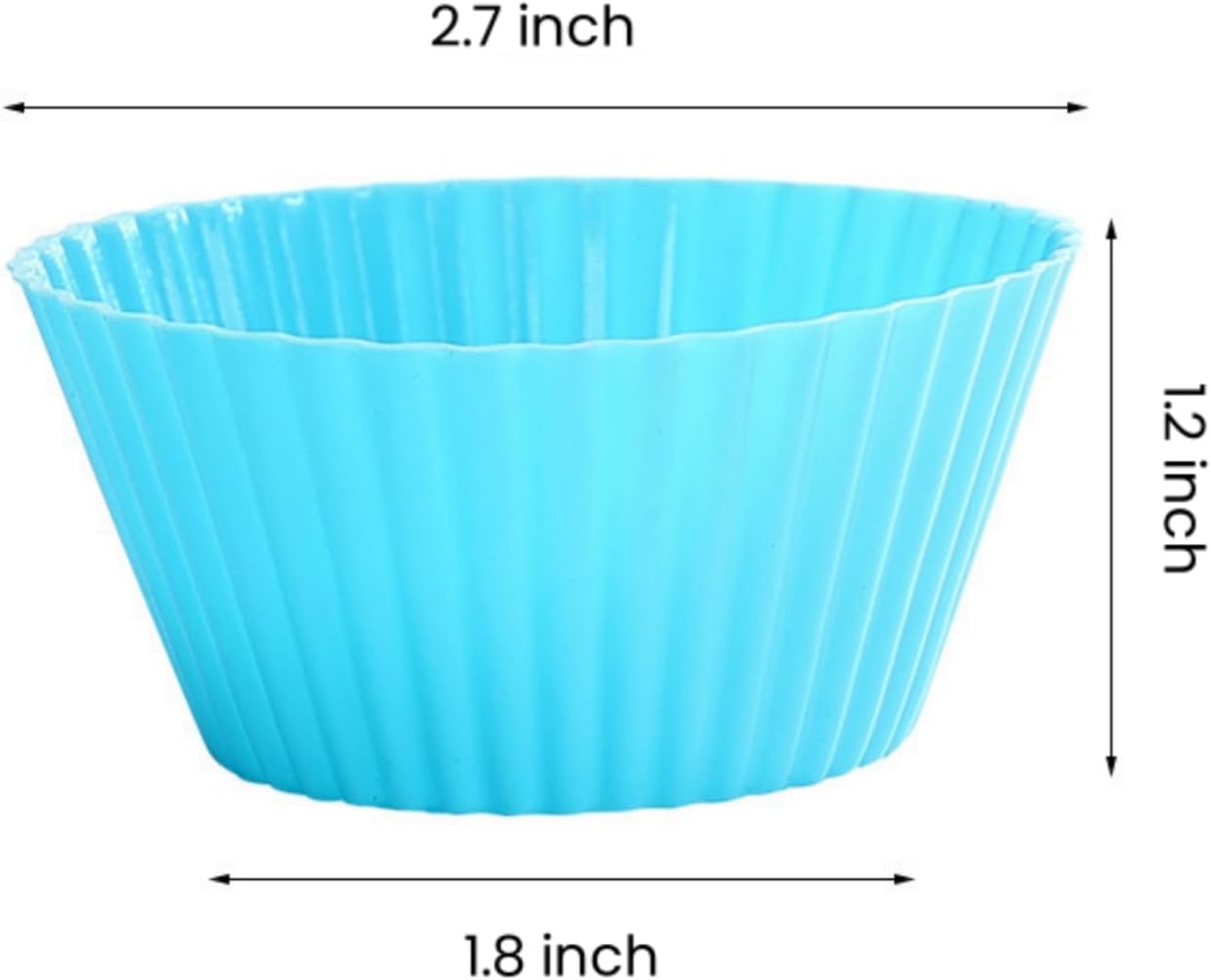 Baking Cups 24 Pack, Multi-color Reusable Silicone Cupcake Liners, Non-stick and Flexible Muffin Pans for Baking, Easy To Clean Cupcake Molds